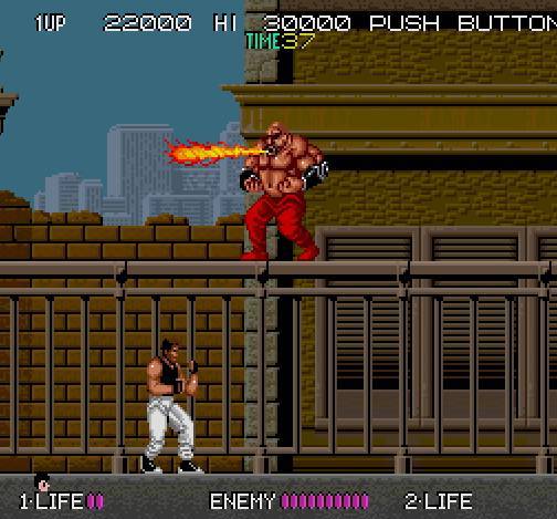 (드래곤 닌자에 등장하는 카르노브. 적당한 잡몹 수준의 캐릭터. 오락실용 화면)