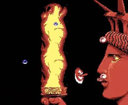 (자유의 여신상과 싸우는 텐구... 저 코가 긴 텐구가 주인공이라니...)