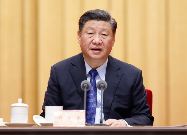 시진핑 중국 국가주석이 지난달 20일 베이징의 인민대회당에서 열린 당사 교육원 대회에 참석해 연설하고 있다. 신화연합뉴스