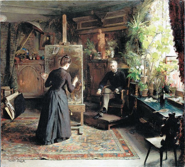 예안나 바우크 ‘초상화를 그리는 베르타 베그만’, 1870년대 후반.