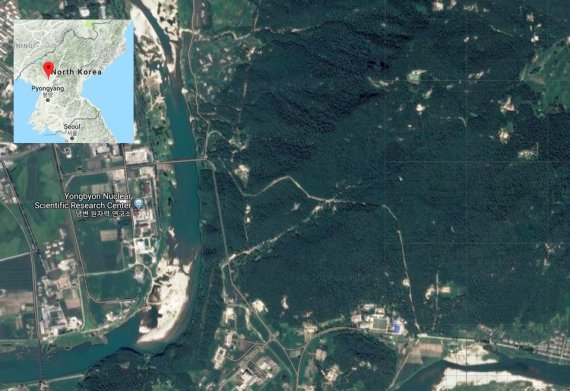 북한 영변 지역의 인공위성 이미지. 사진=IBS 제공, 뉴스1.
