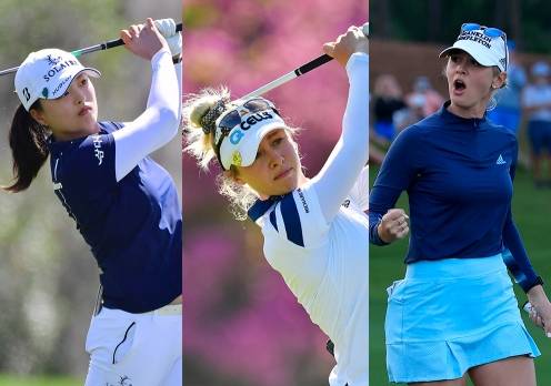 2021년 미국여자프로골프(LPGA) 투어 드라이브온 챔피언십에 출전하는 고진영 프로, 넬리 코다, 제시카 코다(왼쪽부터). 사진제공=Getty Images