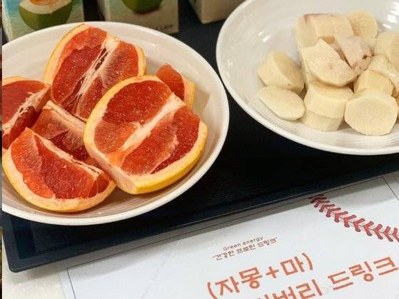 롯데 2군 상동구장에서 제공하는 회복 음료. [롯데 자이언츠 2군