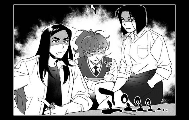 다음 웹툰 <이대로 멈출 수 없다> 만화의 배경인 ‘정문여상’은 어른들이 통제를 포기할 정도로 품행이 불량한 학생들이 모인 학교다 . <이대로 멈출 수 없다> 캡처