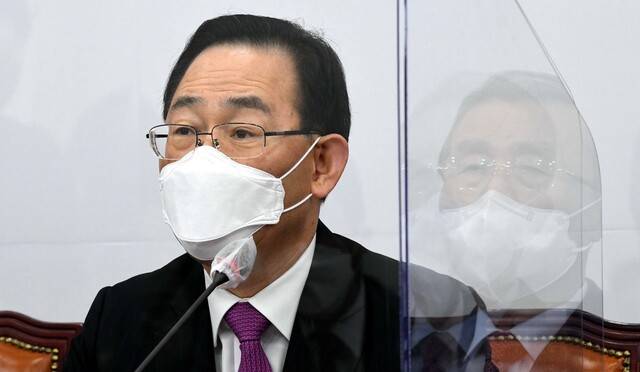 주호영 국민의힘 원내대표가 8일 국회에서 열린 비상대책위원회의에서 발언하고 있다. 연합뉴스