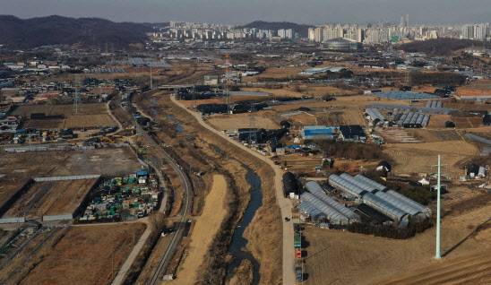 경기도 시흥시 과림동 및 광명시 노온사동 일대 모습. (사진=연합뉴스 제공)