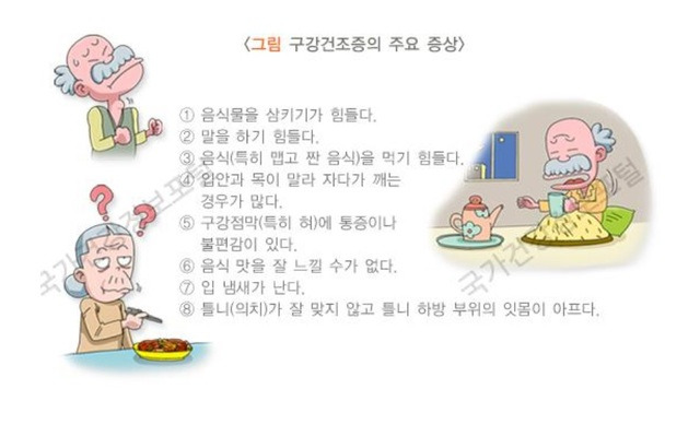 구강건조증 주요 증상(그림=질병관리청 국가건강정보포털 제공) *재판매 및 DB 금지