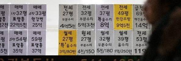 지난 2019년 12·16 정책 발표 다음 날 서울 압구정 공인중개사무소 앞의 부동산 매물 정보. /고운호 기자