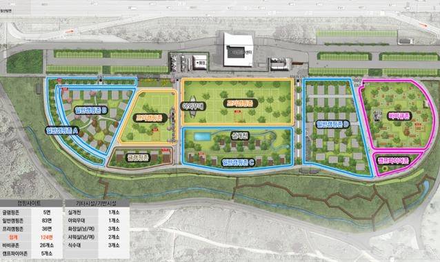 한강공원 난지캠핑장 평면도 [서울시 제공. 재판매 및 DB 금지]