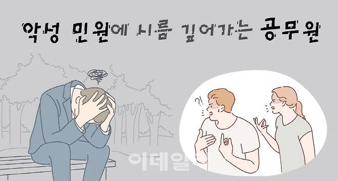 악성 민원에 시름 깊어가는 공무원 [그래픽=이데일리 이동훈 기자]