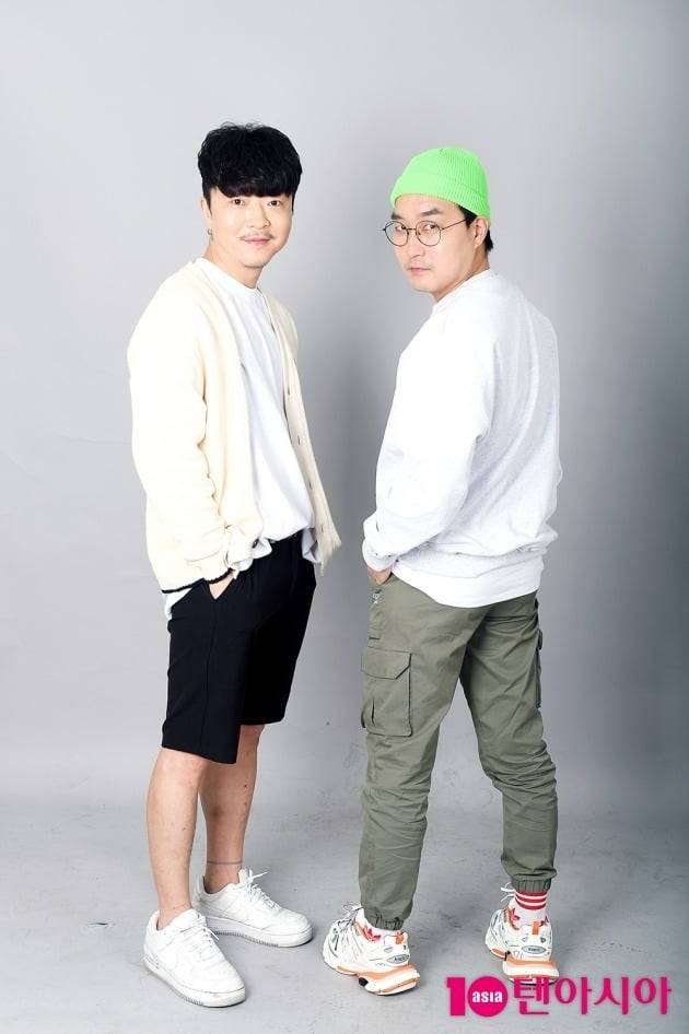 유튜브 채널 '코믹마트'로 활약중인 개그맨 백승훈, 임준빈./사진=서예진 기자