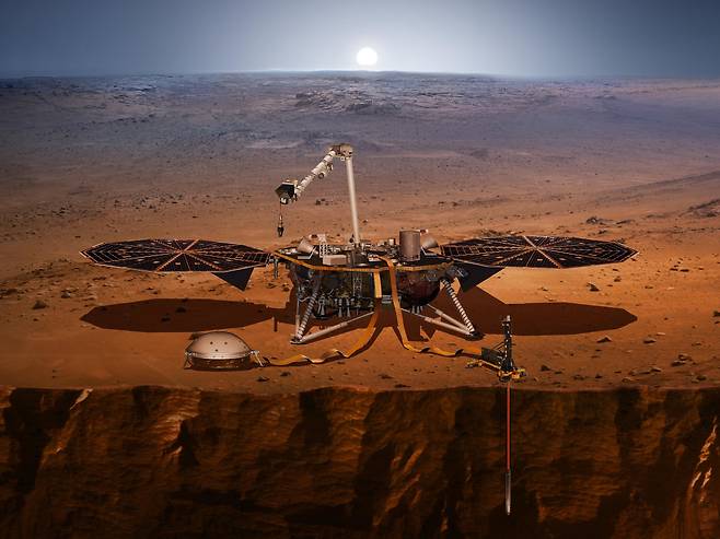 화성탐사선 인사이트호의 모습.(사진=NASA)