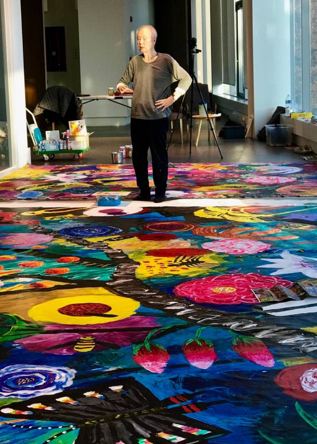 부산 기장군 작업실에서 그림을 그리고 있는 김종학 화백 /서울경제DB