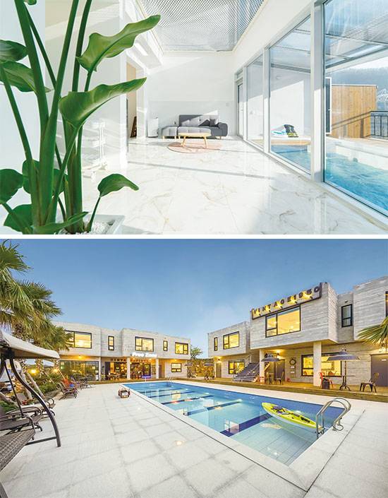 춘천 가평 ‘키즈풀빌라 호아가’. 제주 ‘빈티지 1950’.