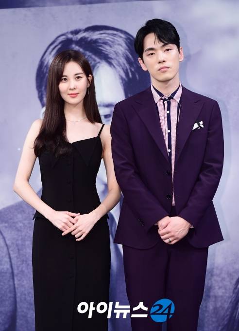 MBC 수목드라마 '시간' 제작발표회 당시 서현과 김정현 [사진=정소희 기자 ]