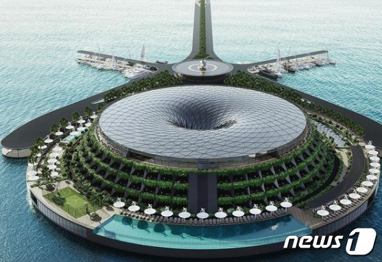 2025년 카타르 연안에 완공 예정인 친환경 플로팅 호텔© 뉴스1