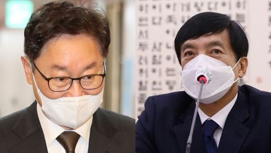 박범계(왼쪽) 법무부 장관과 이성윤 서울중앙지검장./조선DB