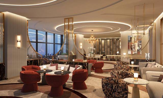 다음 달 문을 여는 '조선 팰리스 서울 강남 럭셔리 컬렉션 호텔' 25층의 그랜드 리셉션. 조선호텔앤리조트 제공