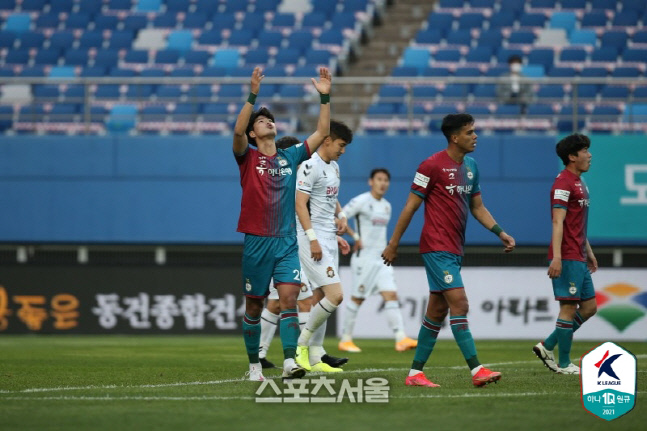 지난 라운드서 골을 넣은 대전하나시티즌의 박인혁.제공 | 프로축구연맹
