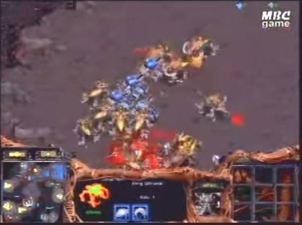 조용호의 목동 저그에 휘둘린 이윤열, 사진=MBC게임 영상 캡처