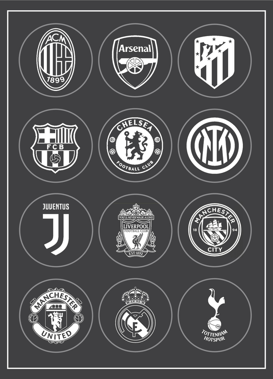 The members of the newly-formed European Super League. [EACH CLUB]