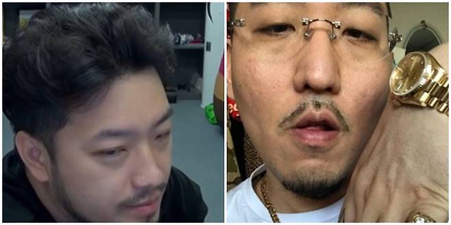 침착맨(왼쪽)이 유튜브 방송에서 염따에게 속아 비싼 의자를 산 일화를 소개했다. /사진=유튜브 캡처, 인스타그램 캡처