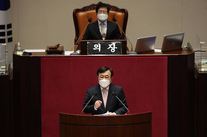 국민의힘 서병수 의원이 20일 서울 여의도 국회 본회의에서 진행된 경제분야 대정부질문에서 발언하고 있다. (사진=연합뉴스)
