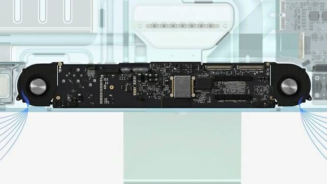 아이맥 24형 로직보드. 부피를 크게 줄이고 냉각 구조를 단순화했다. (사진=애플)