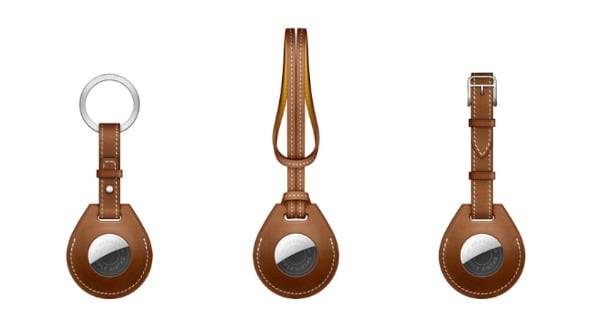 (좌측부터) 에어태그 에르메스 키링 백참 러기지택/사진제공=애플코리아