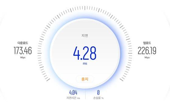 한국지능정보사회진흥원(NIA)에서 제공하는 인터넷 속도 측정 [사진 NIA 캡쳐]