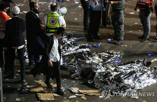 참혹한 이스라엘 압사 사고 현장 [EPA=연합뉴스]