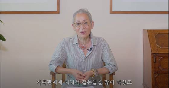 Chang Myung-sook, 68, known by her YouTuber name Milanonna, speaks during her YouTube video. [SCREEN CAPTURE]