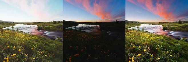 노출이 다르게 찍은 사진 여러 장을 합쳐서 만드는 HDR 사진 (출처=셔터스톡)