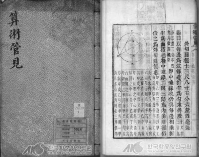 조선후기 수학자 이상혁이 자신의 연구결과를 수록한 수학서 '산술관견(1855)'. 한국민족문화대백과사전 제공