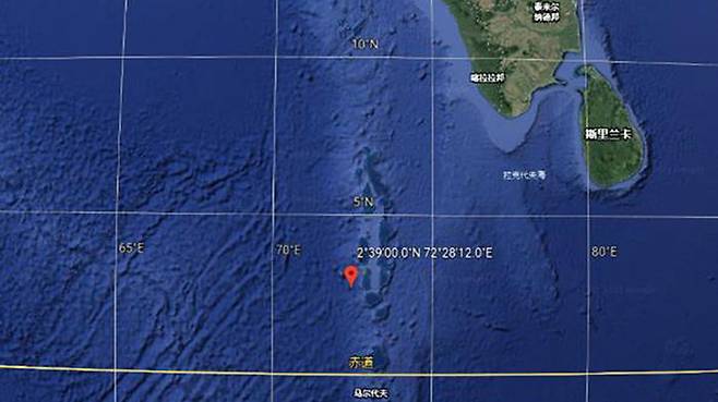 '창정 5B호' 잔해 추락 관련 해역 (사진=관찰자망 캡처, 연합뉴스)