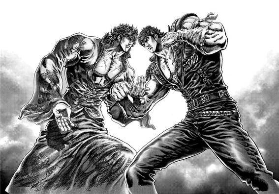 [만화 '북두의 권'(北斗の拳) 중 한 장면.]