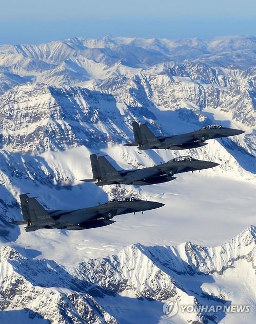 레드플래그에 참가한 F-15K 비행 모습 [연합뉴스 자료사진]