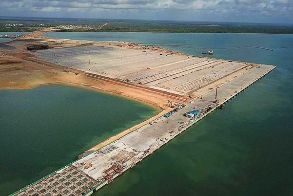 중국이 케냐 라무섬에 건설하고 있는 국제 무역 항구.