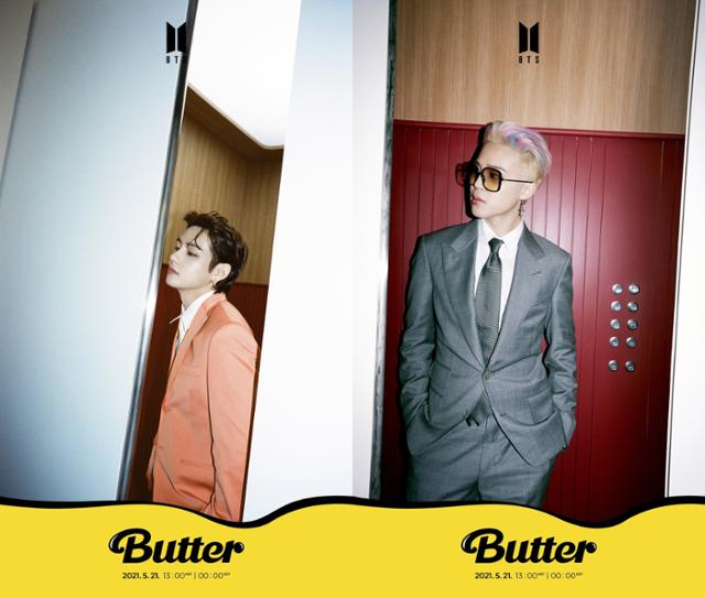 그룹 방탄소년단 뷔와 지민이 신곡 'Butter'의 첫 번째 콘셉트 포토 마지막 주자로 나섰다. 빅히트 뮤직 제공