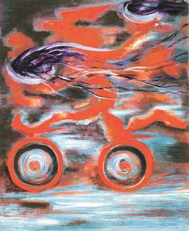 주재환, ‘짜장면 배달’, 1998년, 캔버스에 유채, 54×65cm.