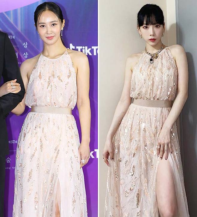 그룹 소녀시대 태연, 권유리/사진=태연 인스타그램, 백상예술대상 사무국 제공