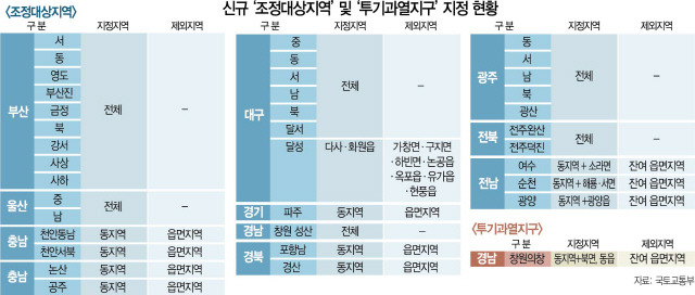 지난해 말 지정된 신규 규제지역