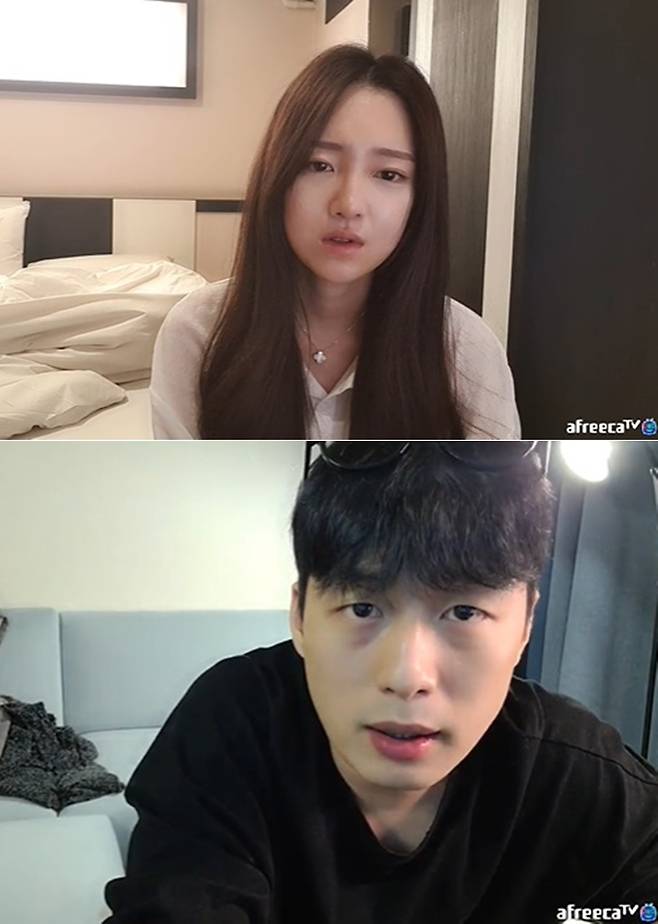 BJ 외질혜(위 사진), BJ 지윤호 '아프리카TV' 방송 화면 갈무리 © 뉴스1