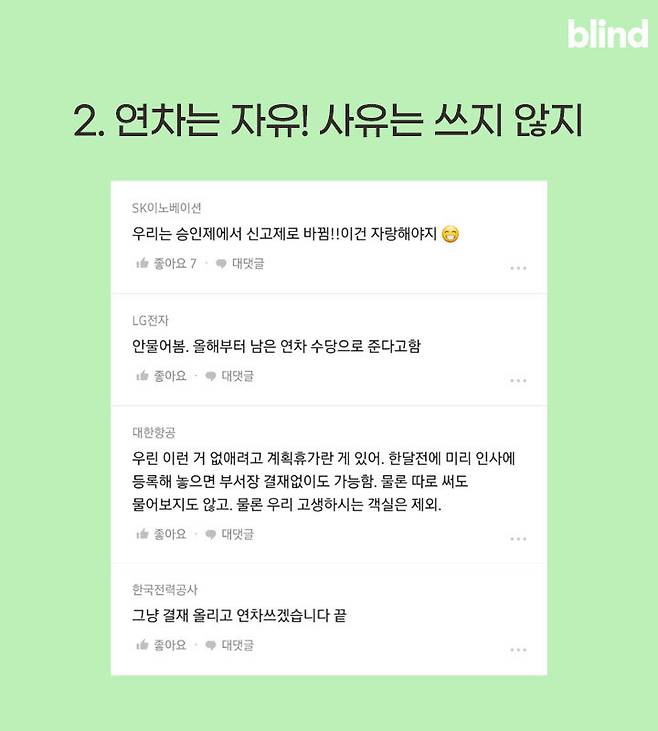 출처: [블라인드] "연차, 월차쓸때 사유 물어봐?"