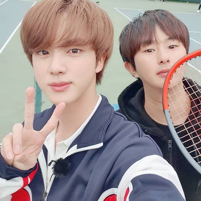 방탄소년단 진(BTS JIN)과 김상균 테니스 코치
