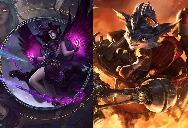 모르가나(왼쪽)와 럼블(사진=리그 오브 레전드 공식 홈페이지 발췌).