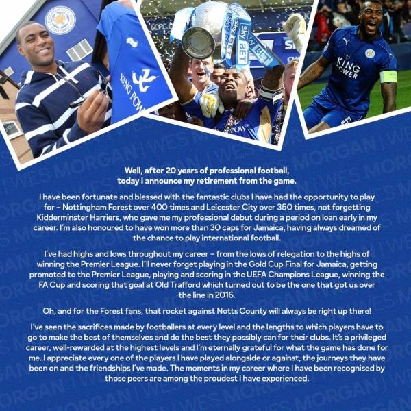 은퇴를 발표한 모건. 그의 손편지 1편.