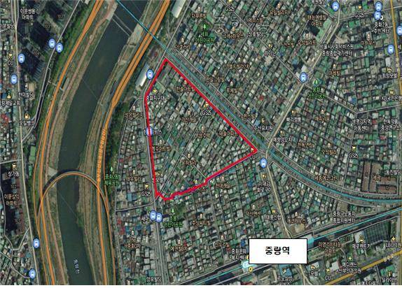 ‘도심 공공주택 복합개발사업’ 4차 선도사업 후보지로 선정된 중랑역 역세권 지역 [국토교통부 제공]