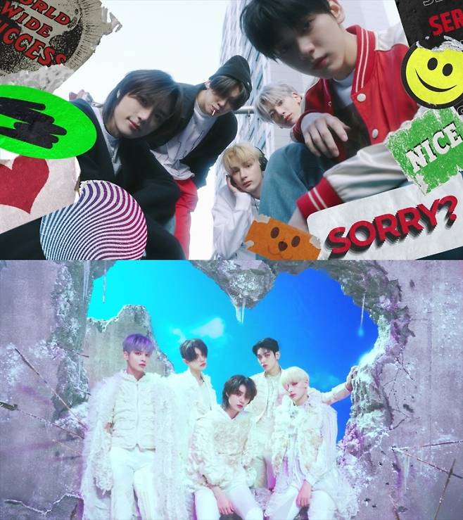 ▲ 투모로우바이투게더 새 앨범 '혼돈의 장 : 프리즈' 앨범 프리뷰 영상 캡처. 제공|빅히트 뮤직