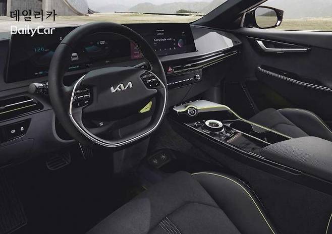 EV6 (GT 모델 실내는 고성능 강조한 이미지) </figcation>